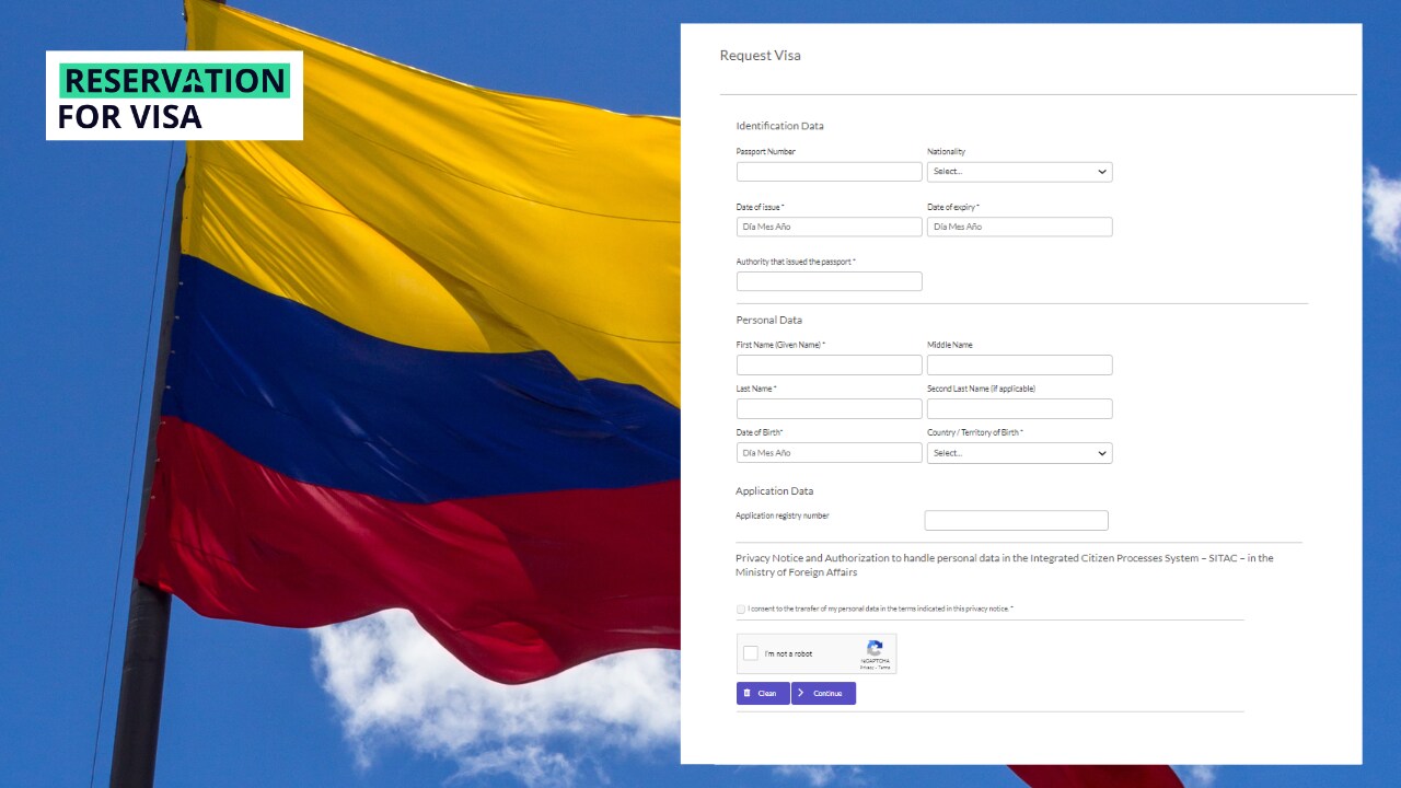 Visa application form