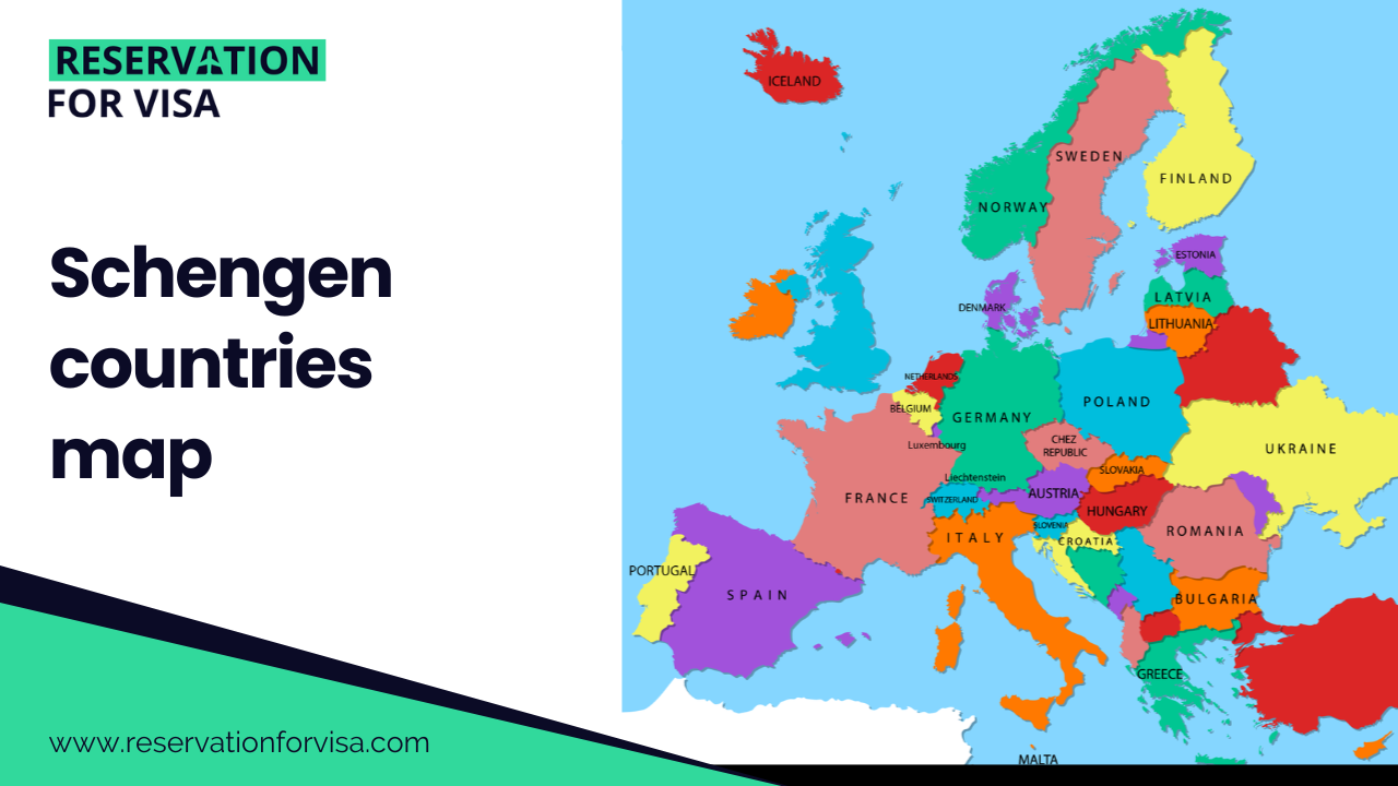 Schengen countries map